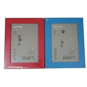 IKEA NYTTJA Picture Frame Sets 5x7 Inch Red Blue Set of 4 Discontinued Sealed